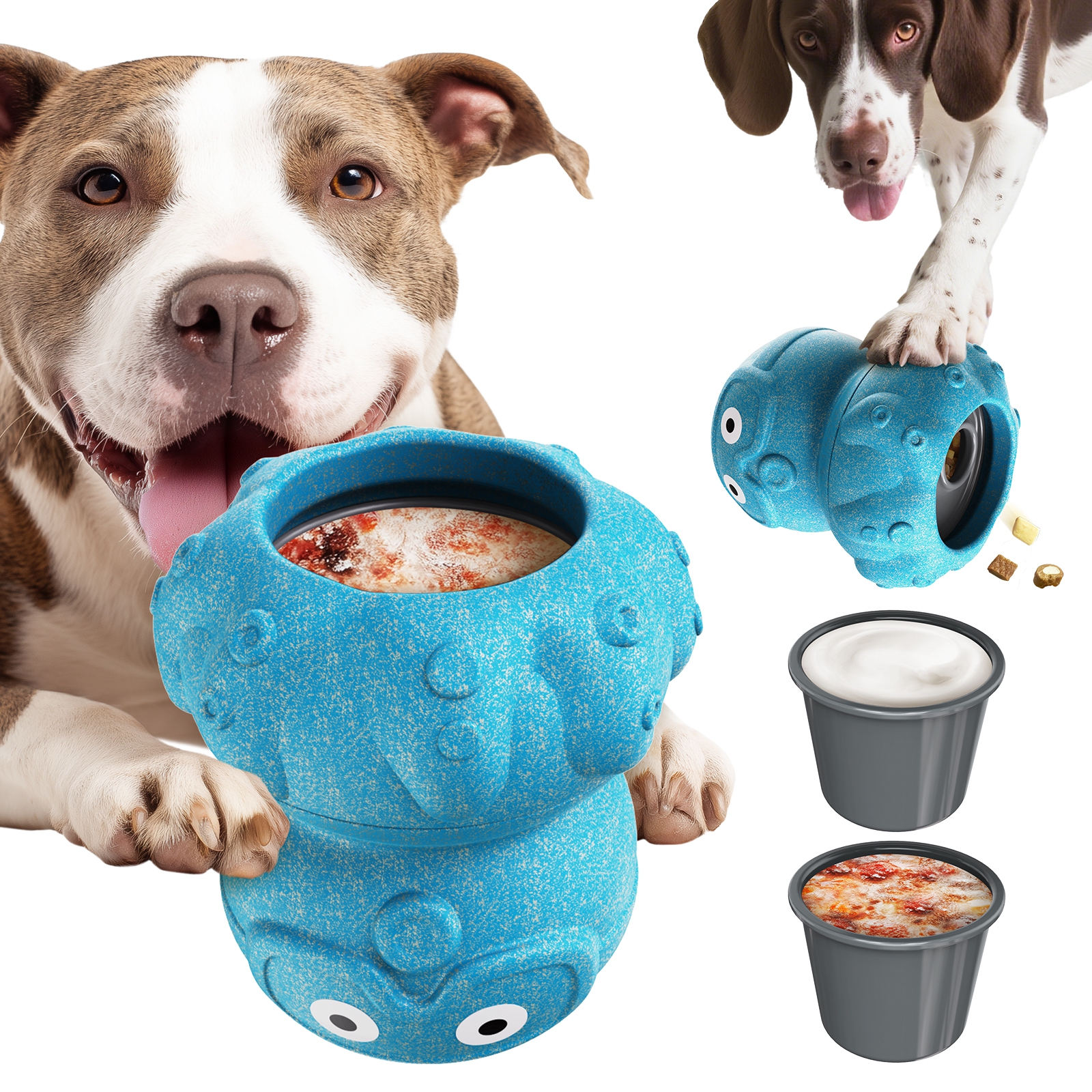 KADTC ALL IN ONE 3 in 1  Octopus Durable Fillable & Freeze & Treat Dispenser Chew Dog Toy