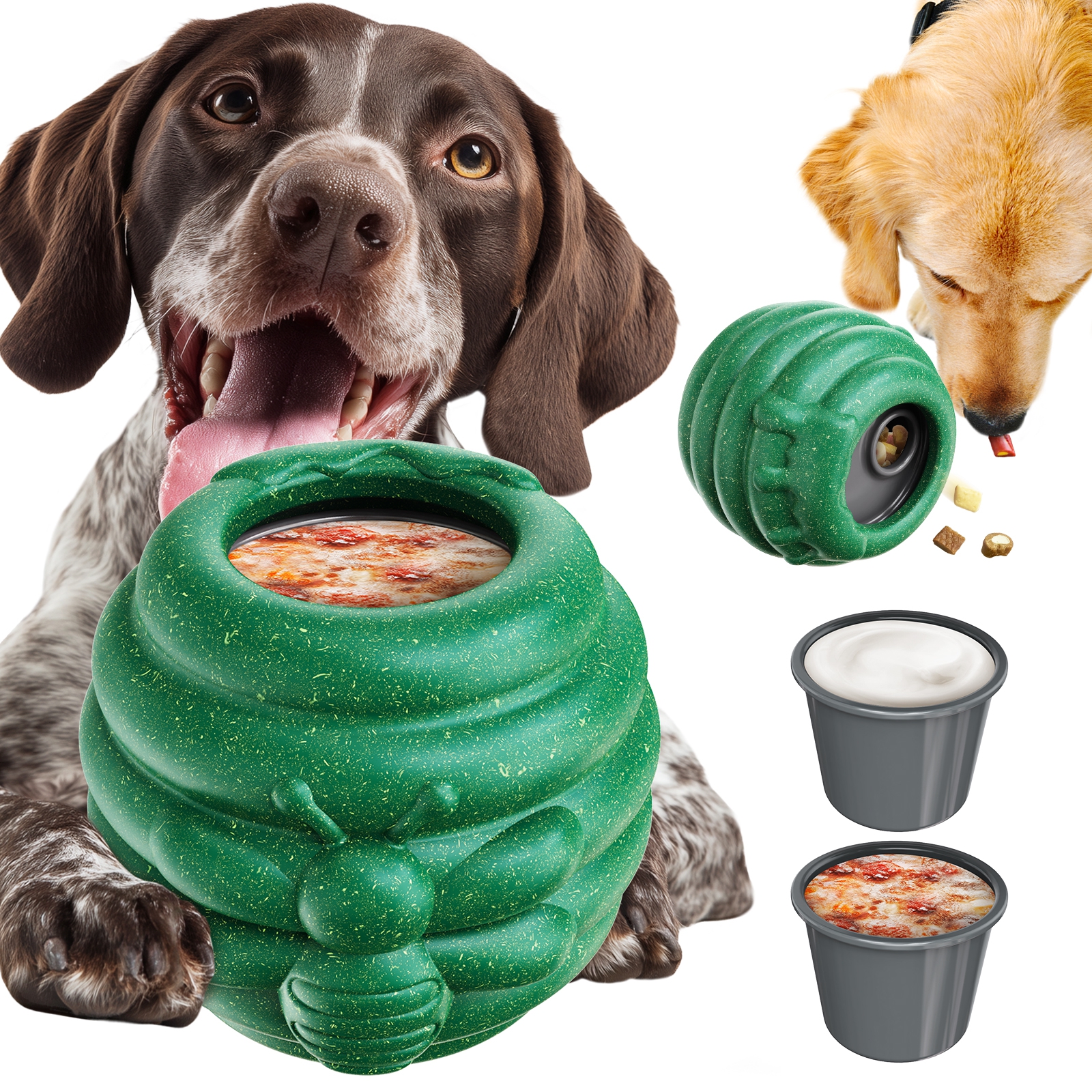 KADTC ALL IN ONE 3 in 1 Honey pot Durable Fillable & Freeze & Treat Dispenser Chew Dog Toy