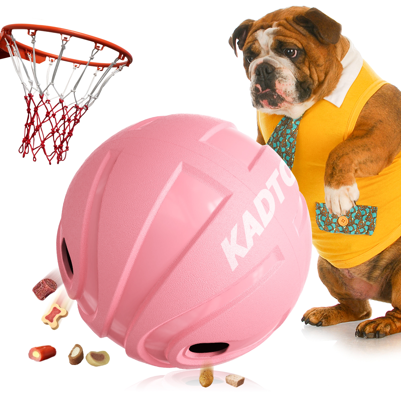 KADTC DOG GIGGLE TREAT BASKETBALL PINK