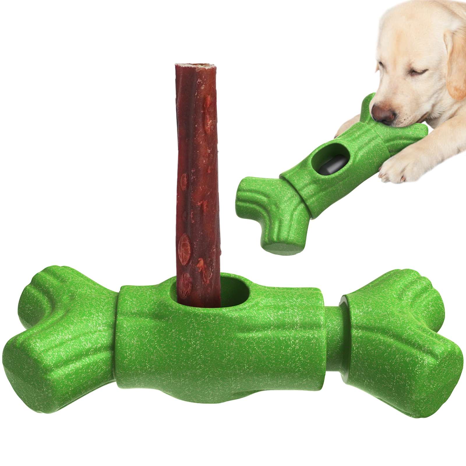 KADTC 2 in 1 Extra-Large Size Durable Dog Bully Stick Holder & Indestructible Chew Toy
