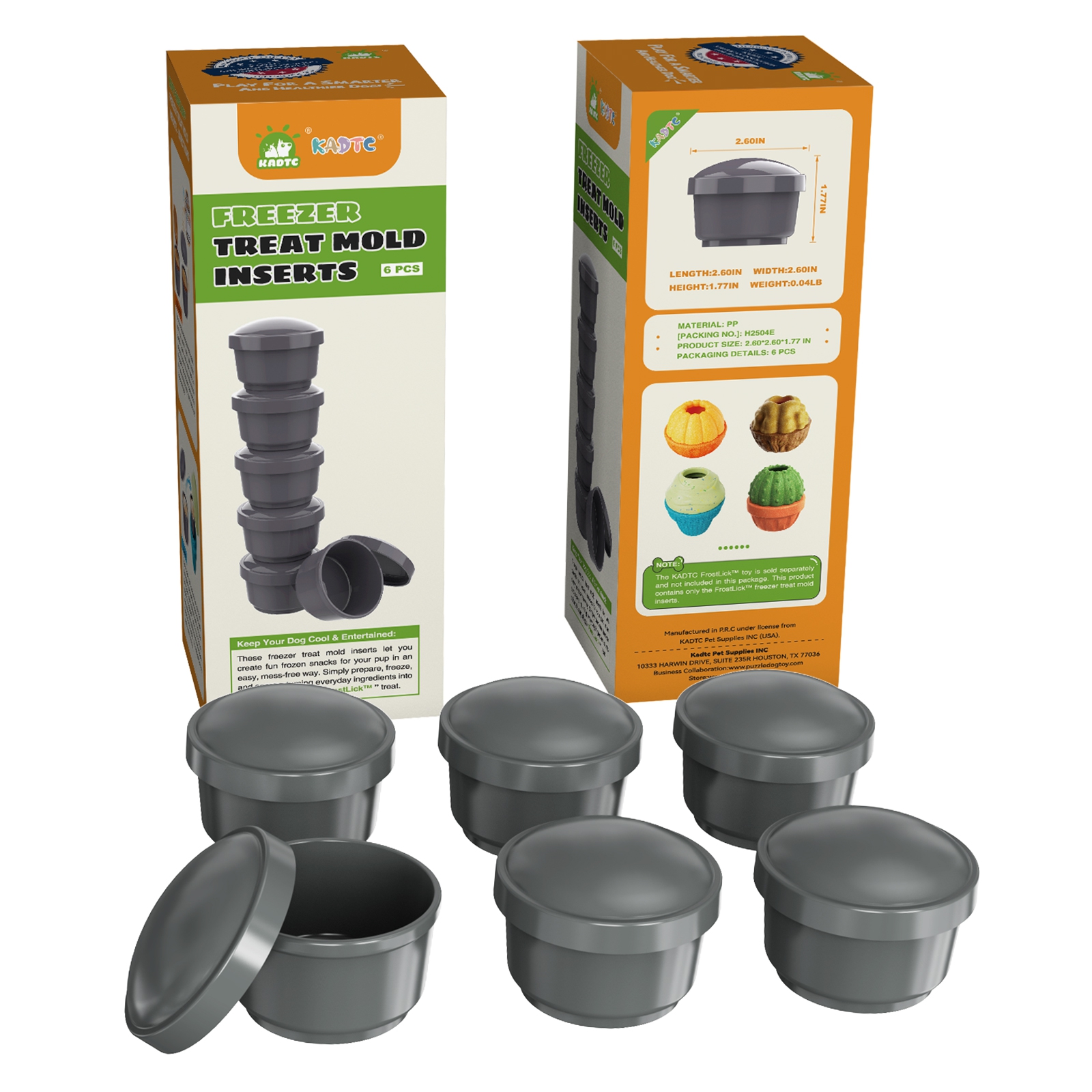 KADTC Dog Lick Toy Freezer Treat Mold Inserts (6-Pack) 