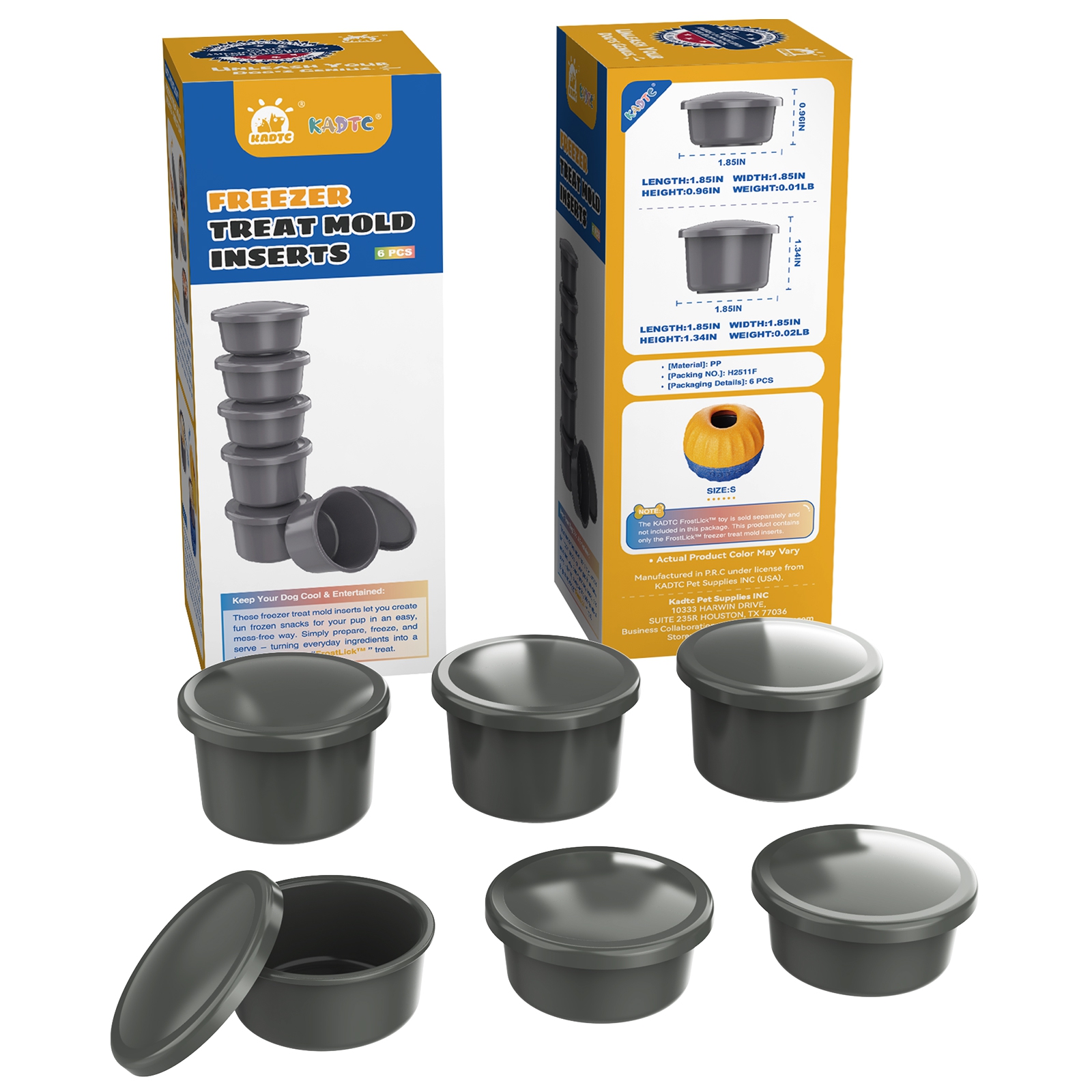 KADTC Dog Lick Toy Freezer Treat Mold Inserts (6-Pack) 