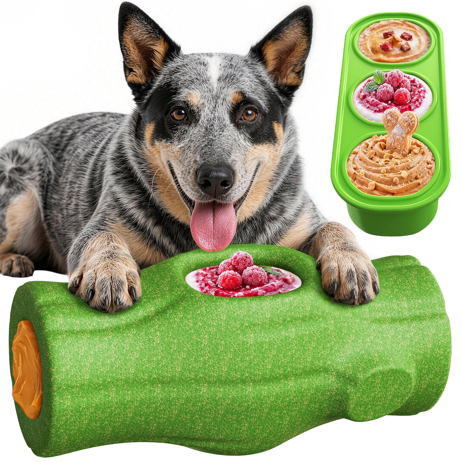 KADTC 3 in 1 X-Large Size Durable Dog Frozen Treat Toy & Chew & Fillable Toy