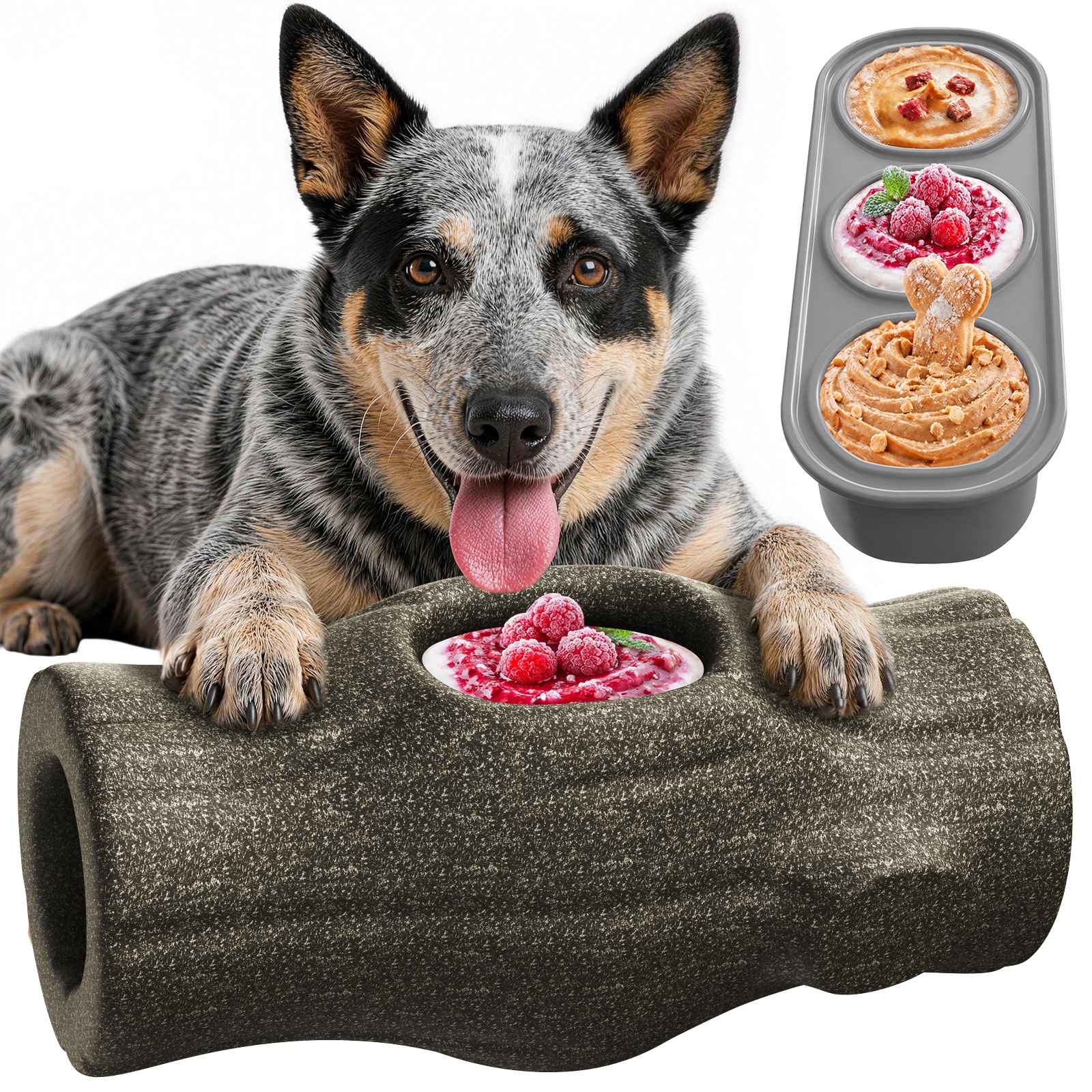 KADTC 3 in 1 X-Large Size Durable Dog Frozen Treat Toy & Chew & Fillable Toy