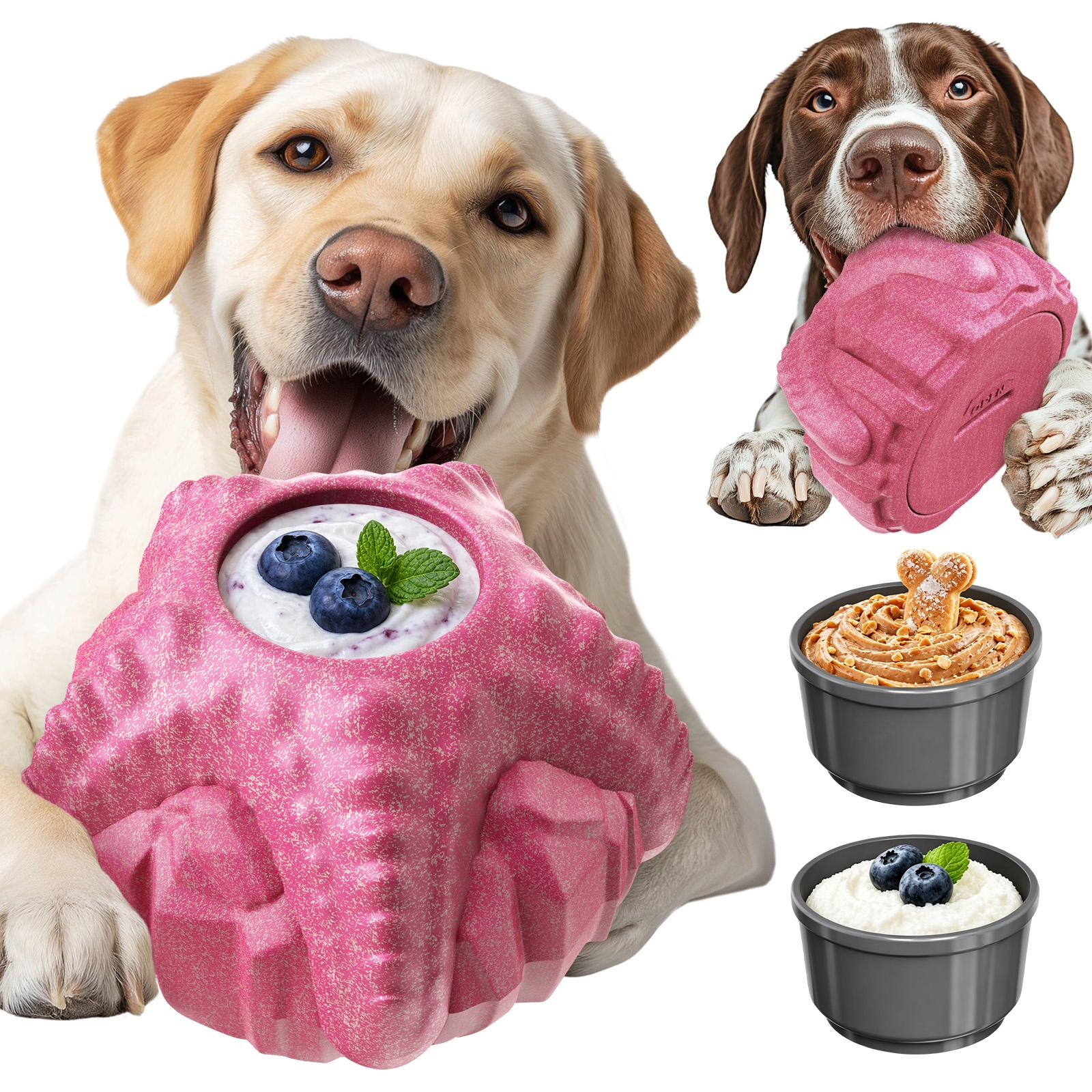 KADTC ALL IN ONE 2 in 1 Seastar Durable Fillable & Freeze Chew Dog Toy